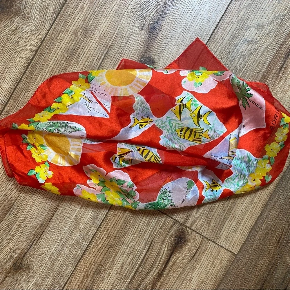 vintage Adrienne Vittadini silk scarf.